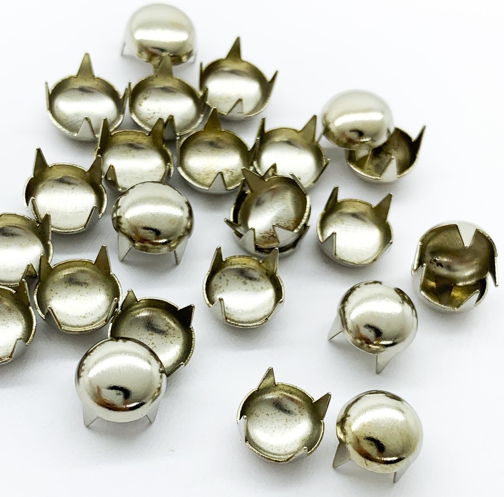 Tachas níquel redondas bombé 8mm x 50un.