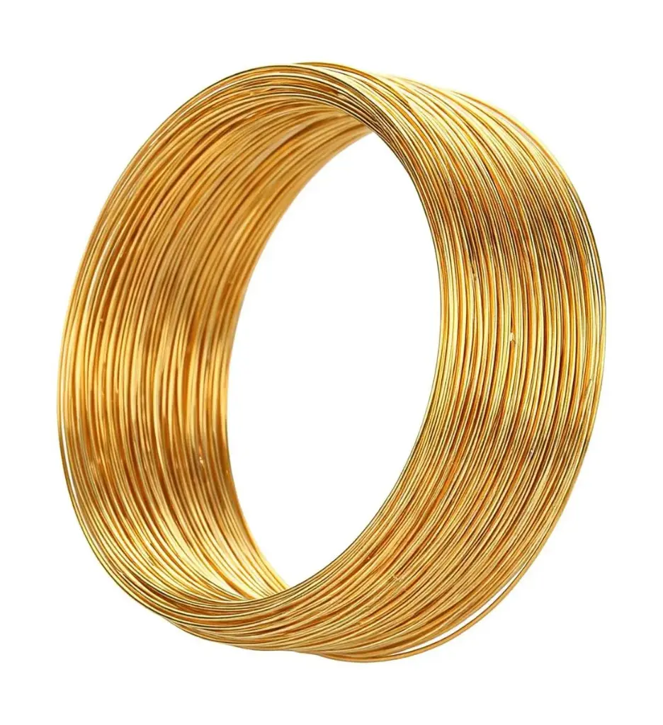 Alambre memoria p/pulsera dorado x 10gr.