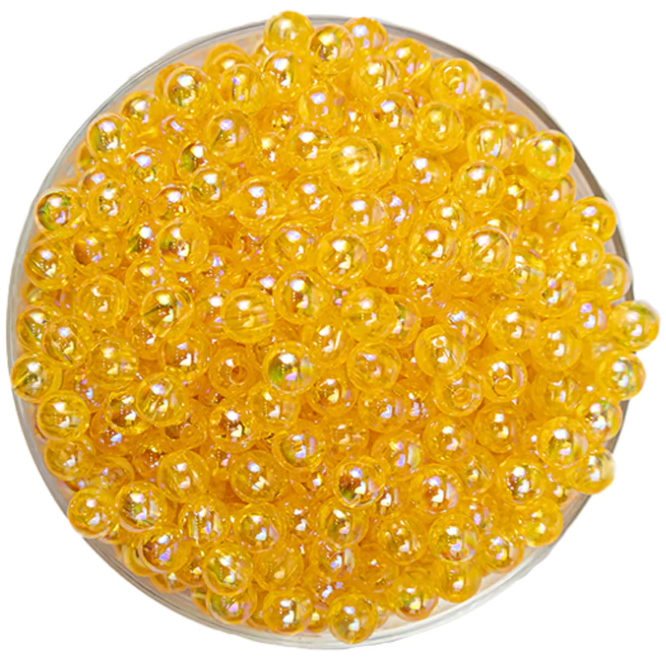 Perla plástica tornasol 4mm #31 amarillo x 10gr