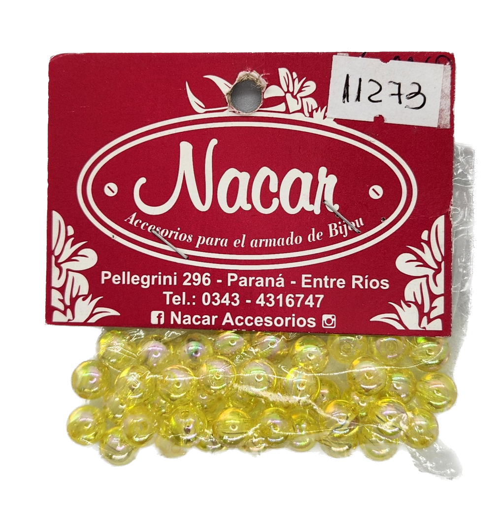 Perla plástica tornasol 8mm #31 amarillo