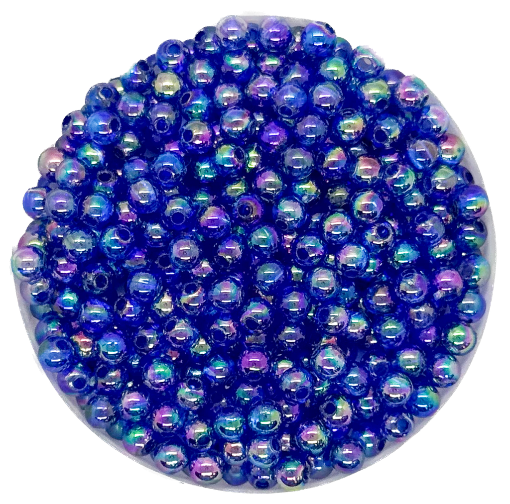 Perla plástica tornasol 4mm #32 azúl