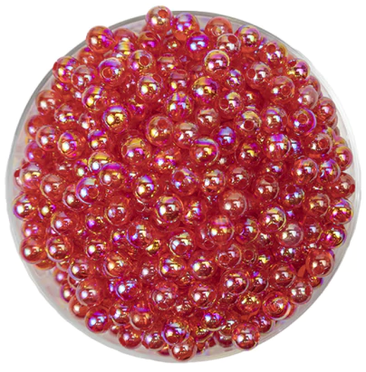 Perla plástica tornasol 4mm #6 rojo x 10gr
