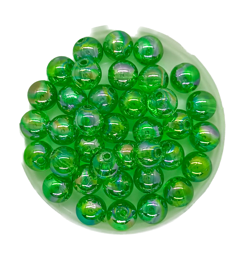 Perla plástica tornasol 8 mm #18 verde