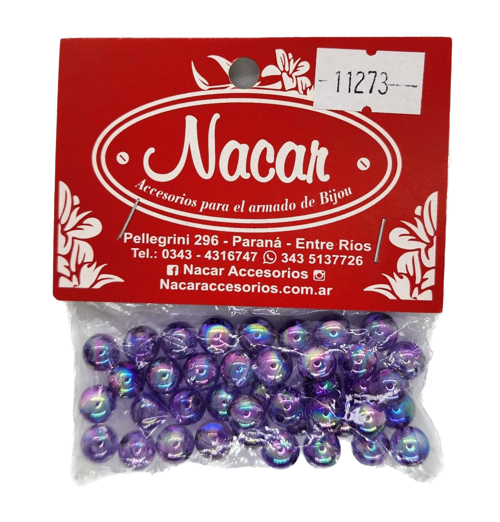 Perla plástica tornasol 8mm #21 violeta