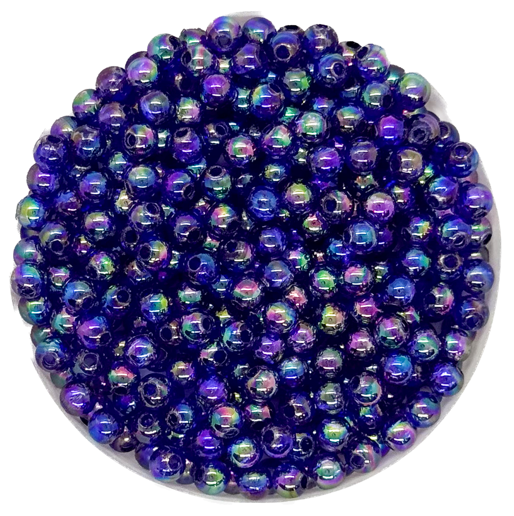 Perla plástica tornasol 4mm #14 violeta uva x 10gr