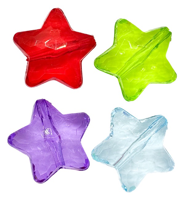 Cairel acrílico estrella pasante multi x 4 un.