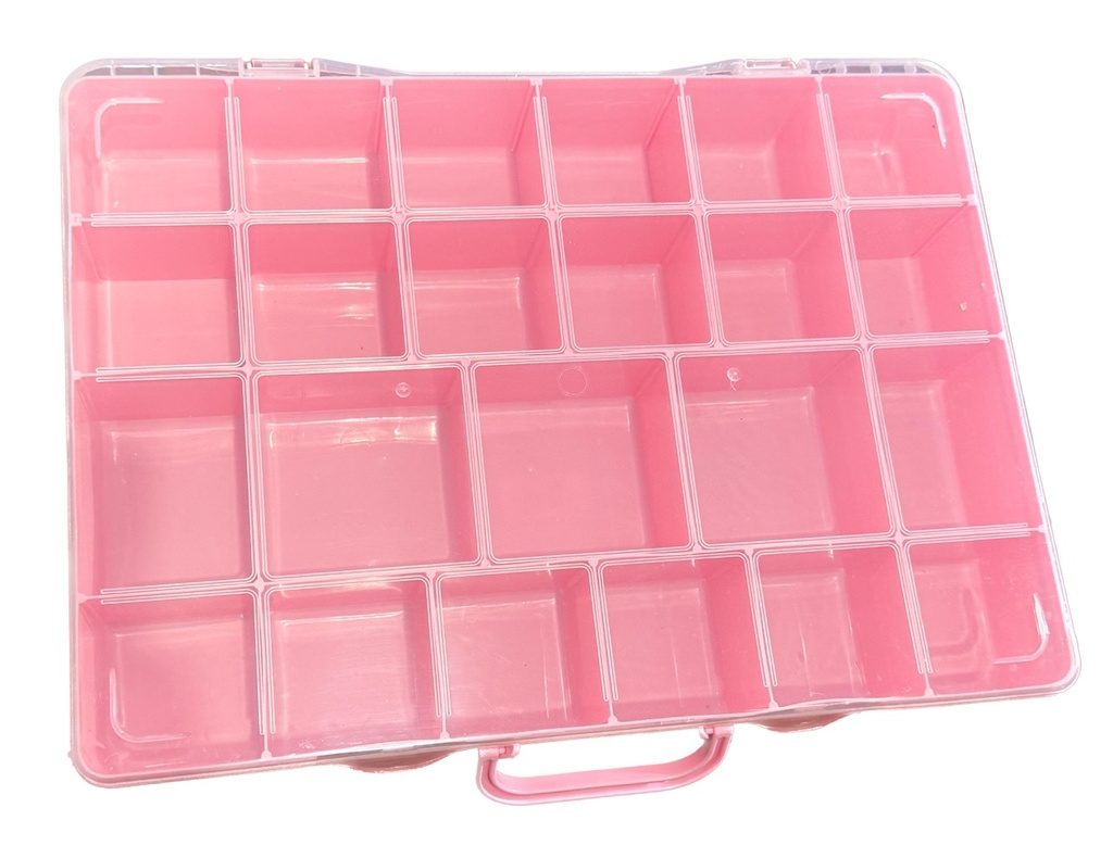 Maletín organizador 23 divisiones rosa