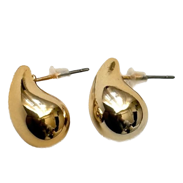 Aro CCB con base de acero liso dorado x par 