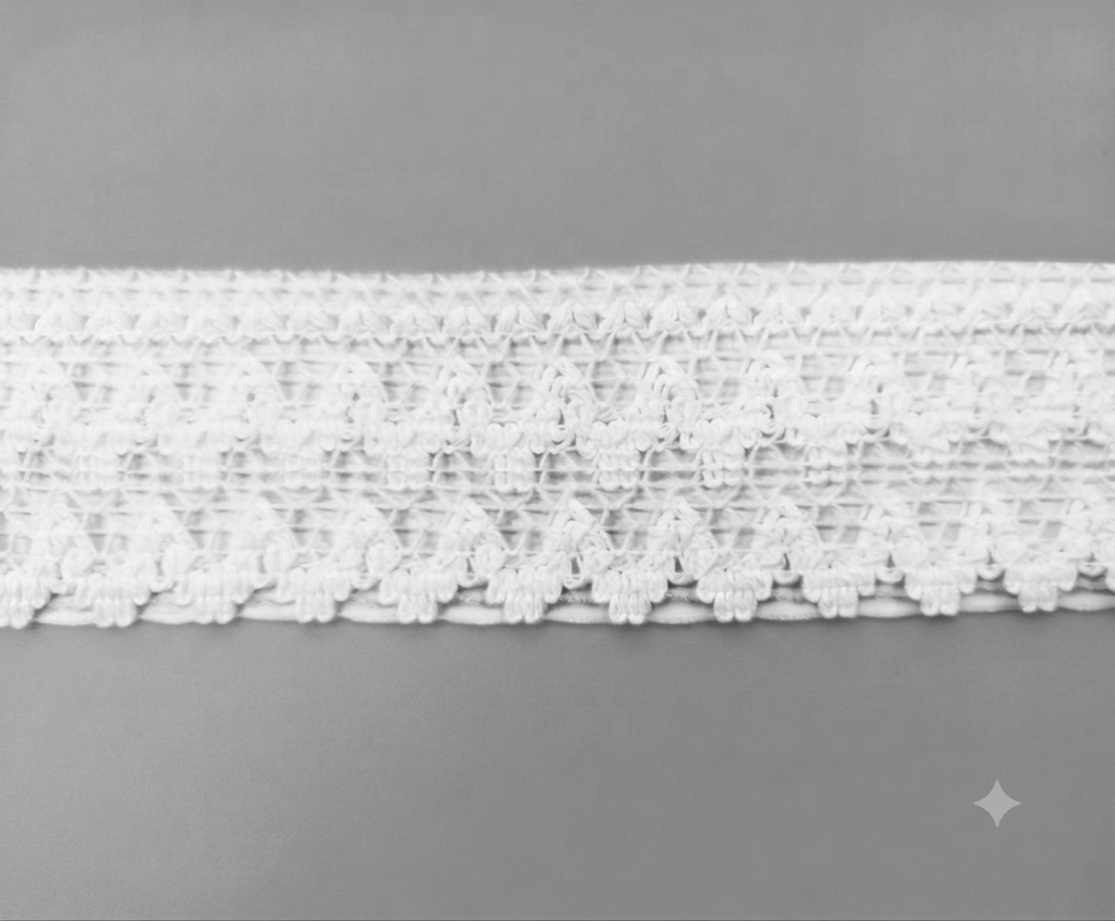 Galón broderie blanco 7cm x 1 mt