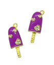 Dije helado strass metal gold lila x 1 un.