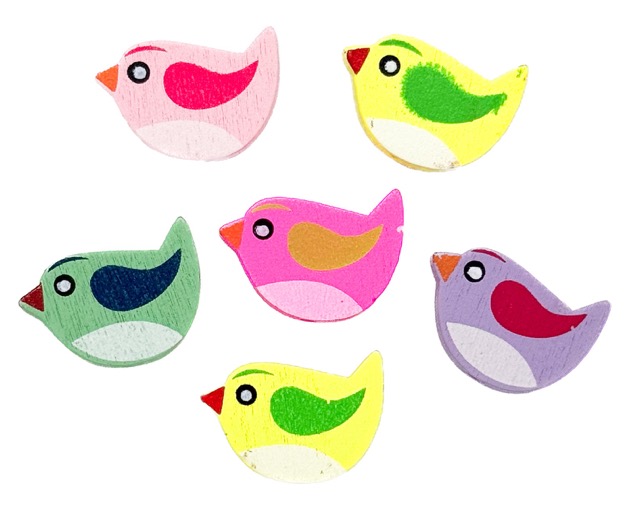 Pajarito de madera 22x17mm x 5un