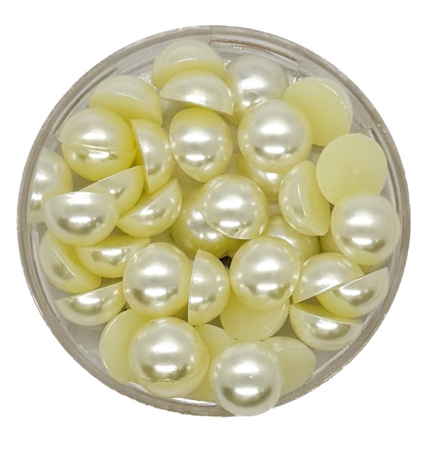 Media perla p/pegar 10mm natural x 10g