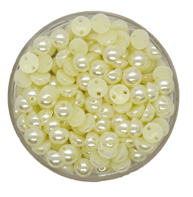 Medias perlas p/coser 6mm natural x 10g