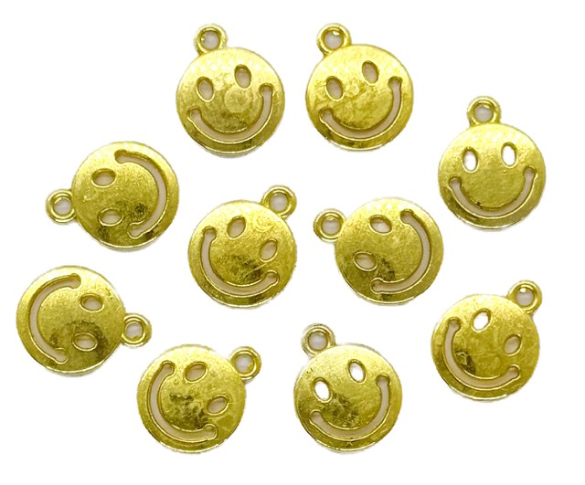 Dije fundición SMILE dorado x 12 un.