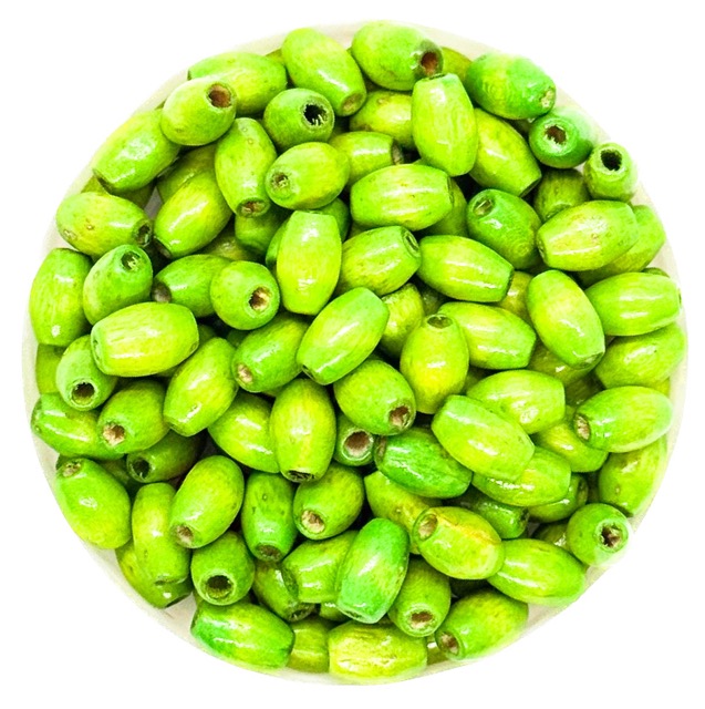 Arroz madera 8x5mm verde x 20gr.