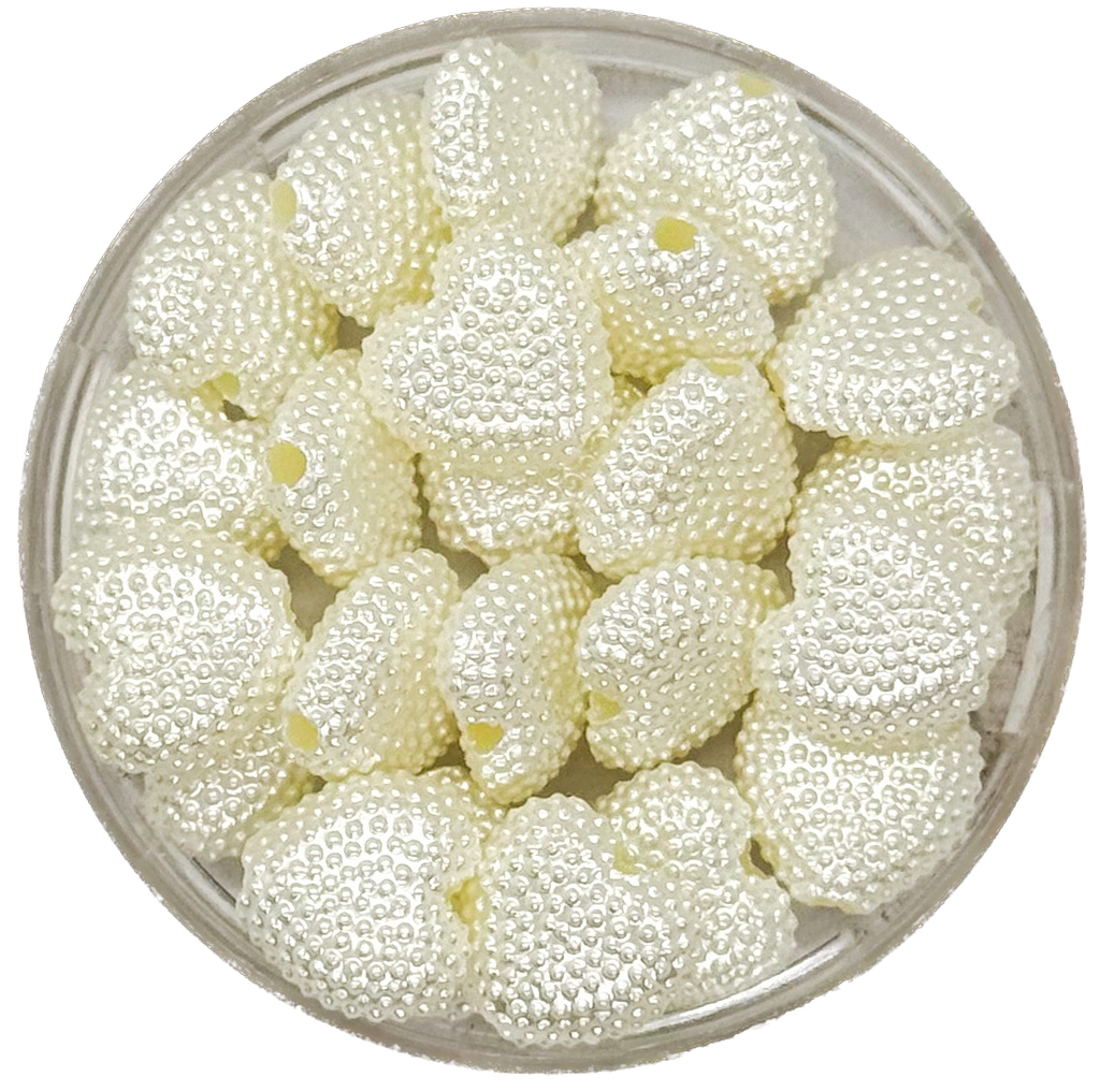 Perla de río plástica corazón multip 10mm x 10gr.