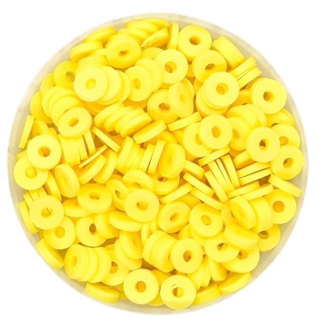Argollita fimo 6mm a granel amarillo x 10 grs.