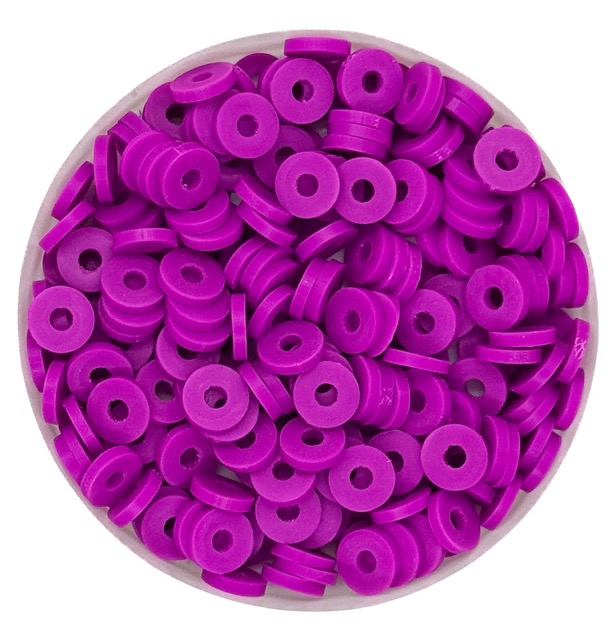 Argollita fimo 6mm a granel fucsia x 10 grs.