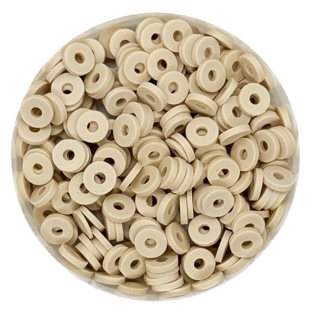 Argollita fimo 6mm a granel hueso x 10 grs.