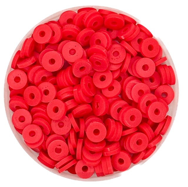 Argollita fimo 6mm a granel rojo x 10 grs.