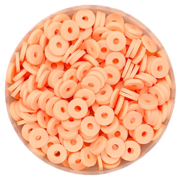 Argollita fimo 6mm a granel salmón x 10 grs.