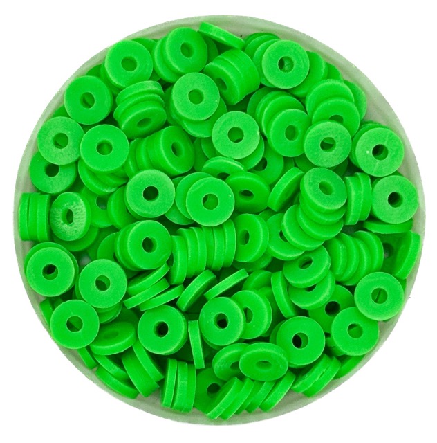 Argollita fimo 6mm a granel verde manzana x 10 grs.