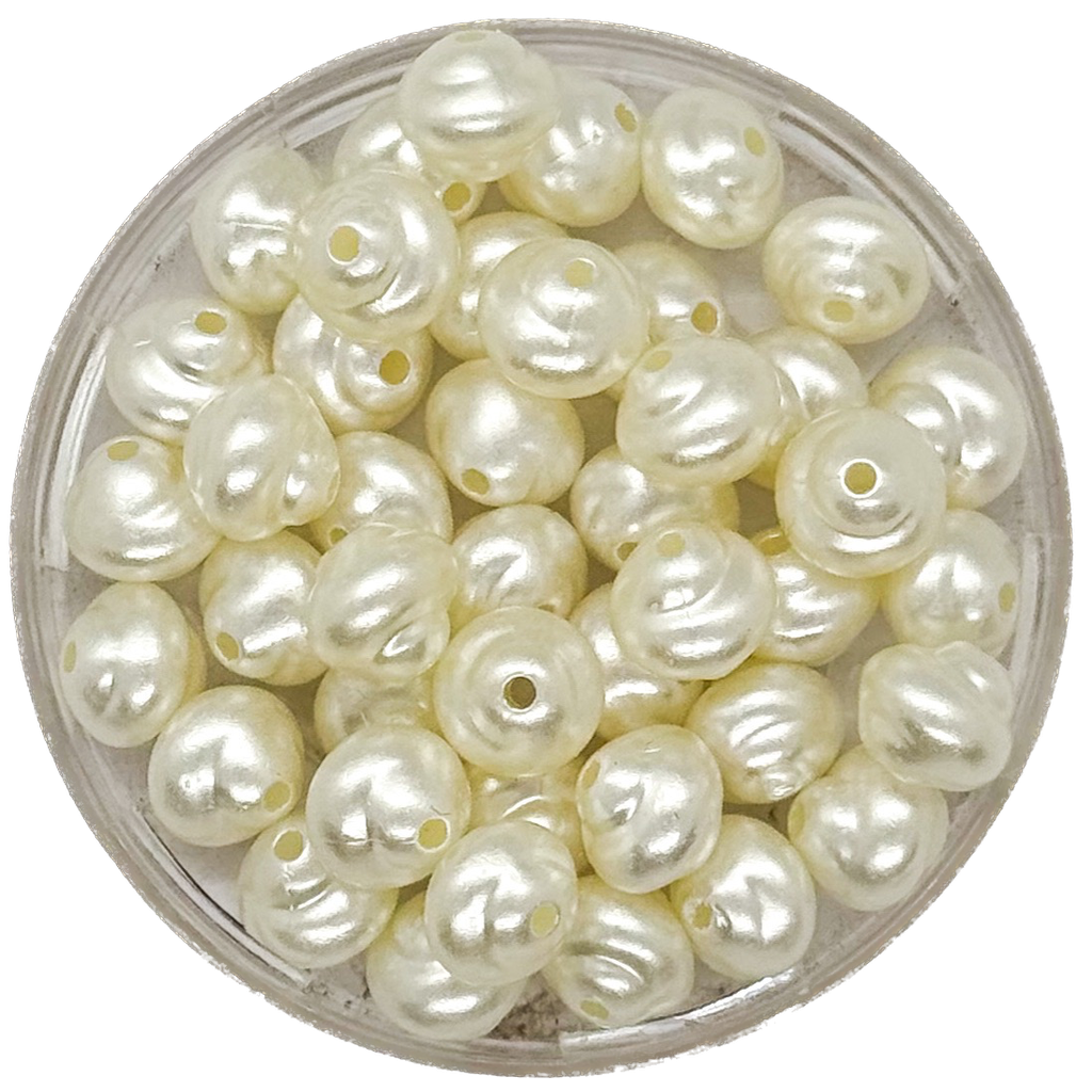 Perla de río plástica dona irregular 8mm x 10gr.
