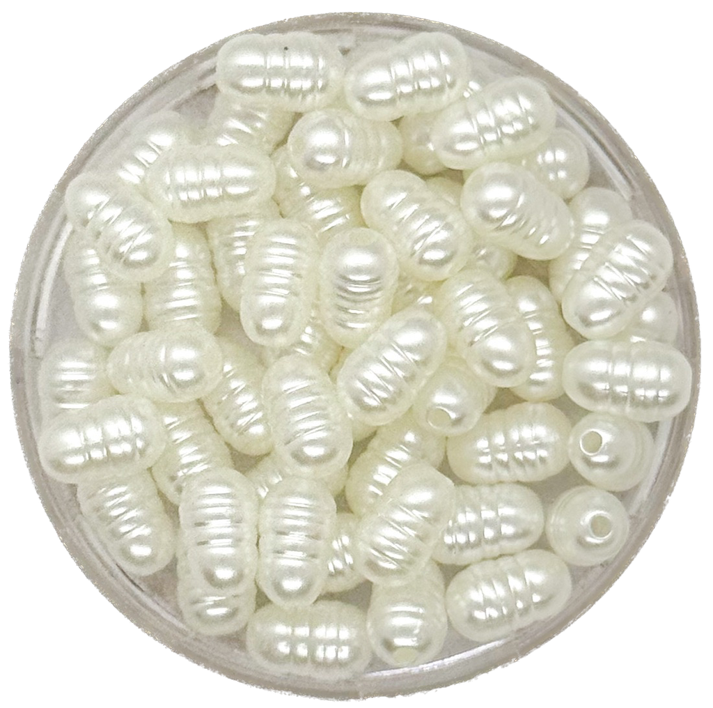 Perla de río plástica irregular chica 10x6mm x 10gr.