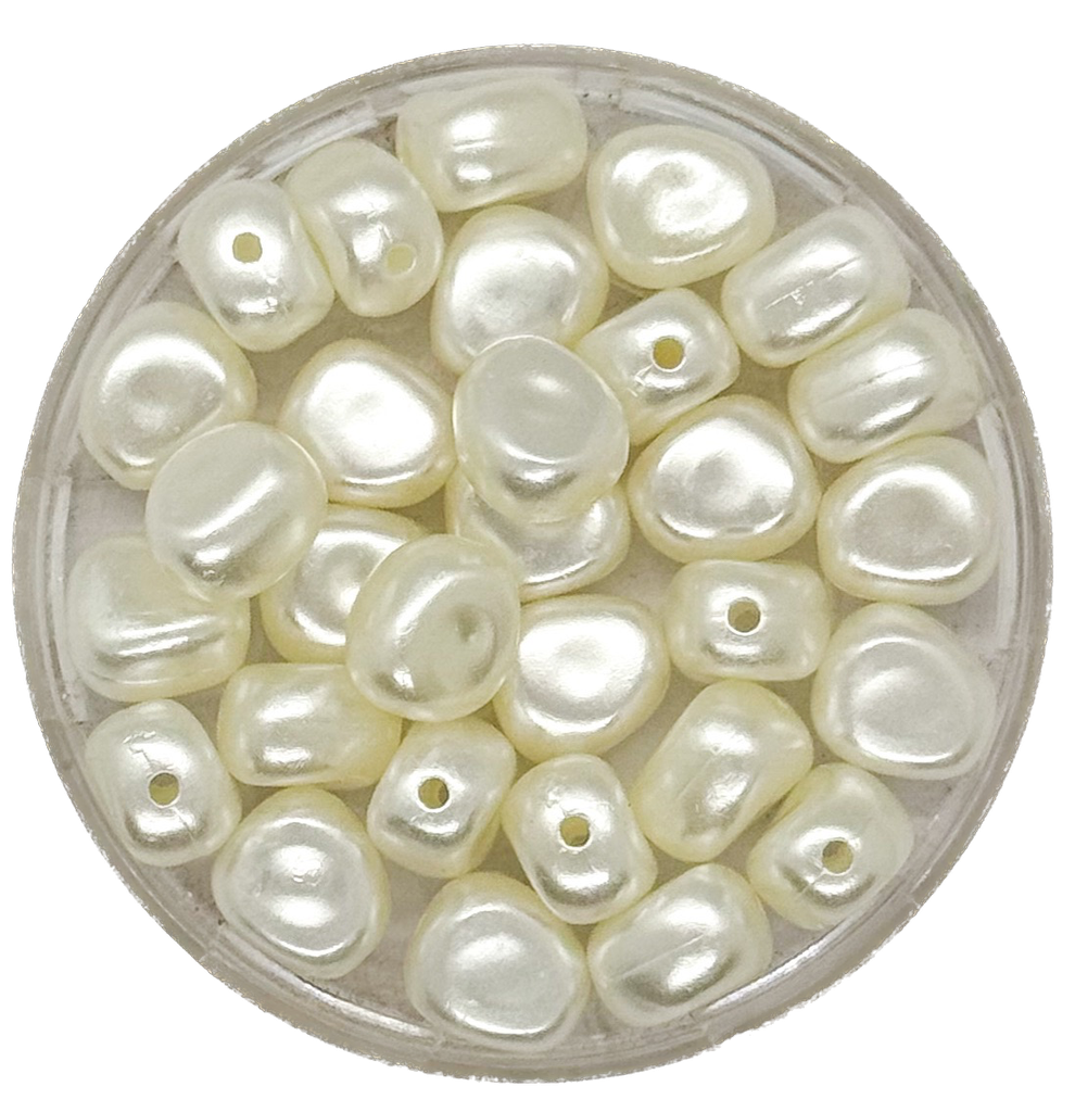 Perla de río plástica piedrita irregular 8mm #03 x 10gr