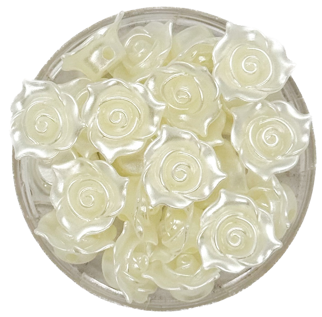 Perla de río plástica rosa 14mm #01 x 10gr.