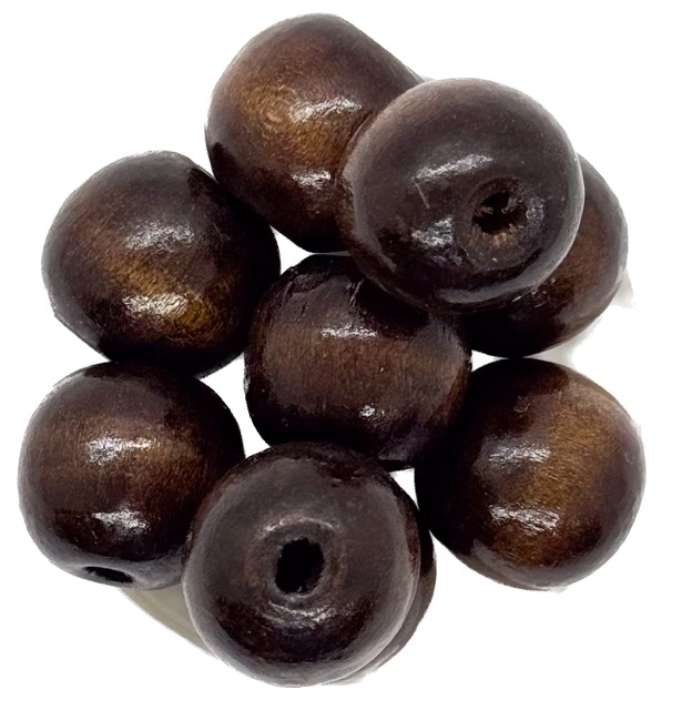 Bolita madera 20mm marrón oscuro