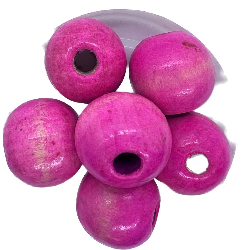 Bolita madera 15mm rosa (2)