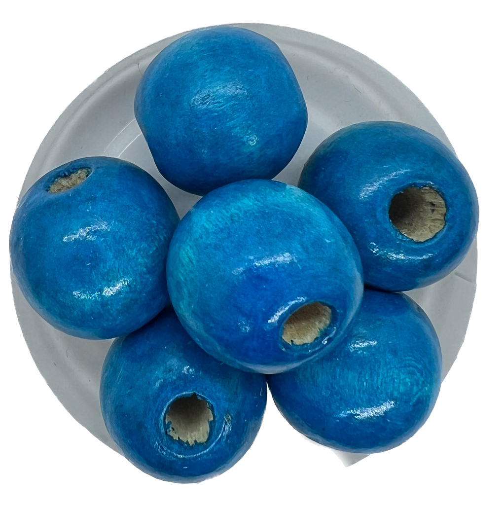 Bolita madera 15mm turquesa