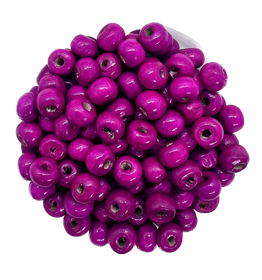 Bolita madera 6mm fucsia