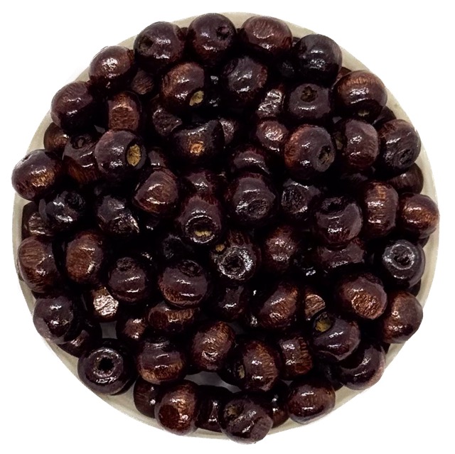 Bolita madera 6mm marrón oscuro