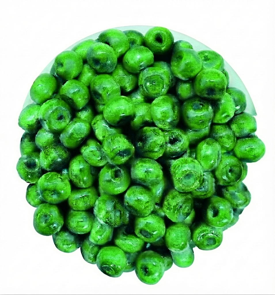 Bolita madera 6mm verde manzana osc