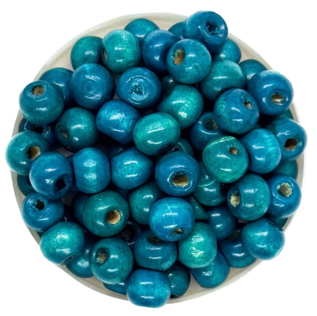 Bolita madera 8mm turquesa