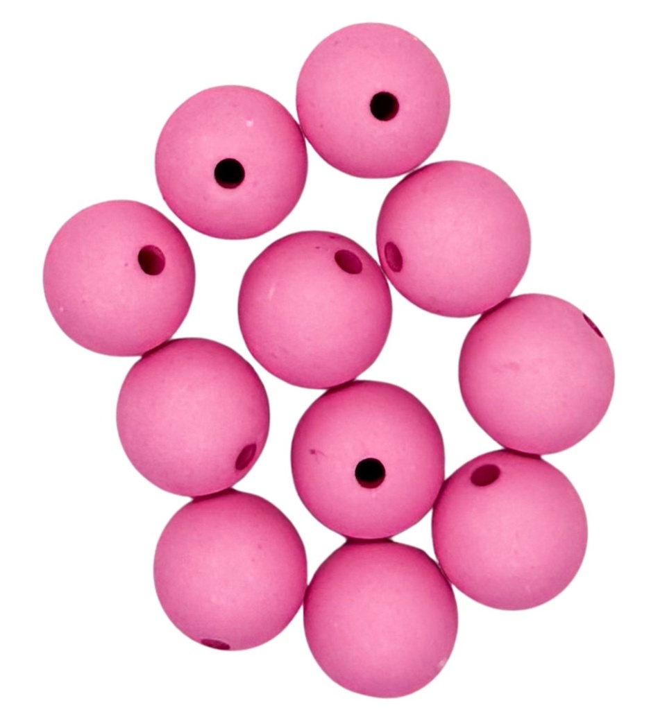 Bolita acrílico engomada fucsia 12mm x 10g