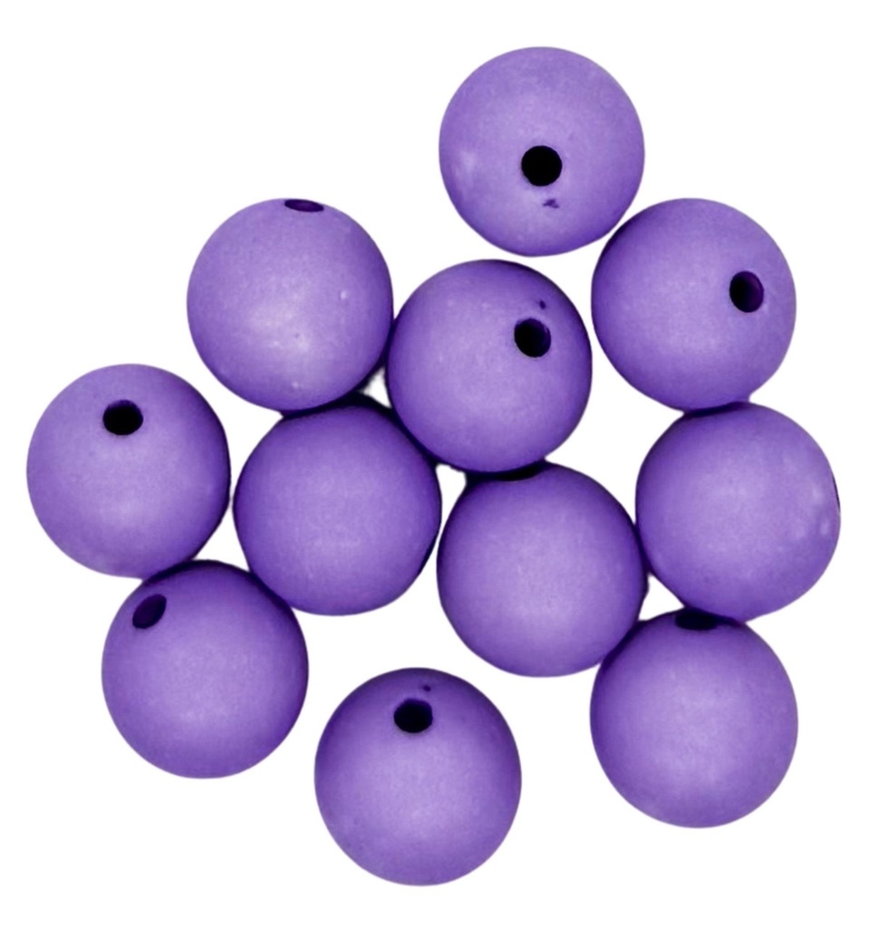Bolita acrílico engomada lila 12mm x 10g