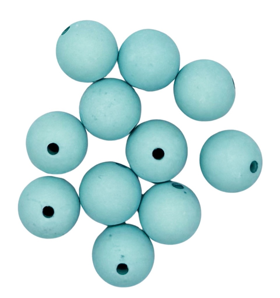 Bolita acrílico engomada turquesa 12mm x 10g