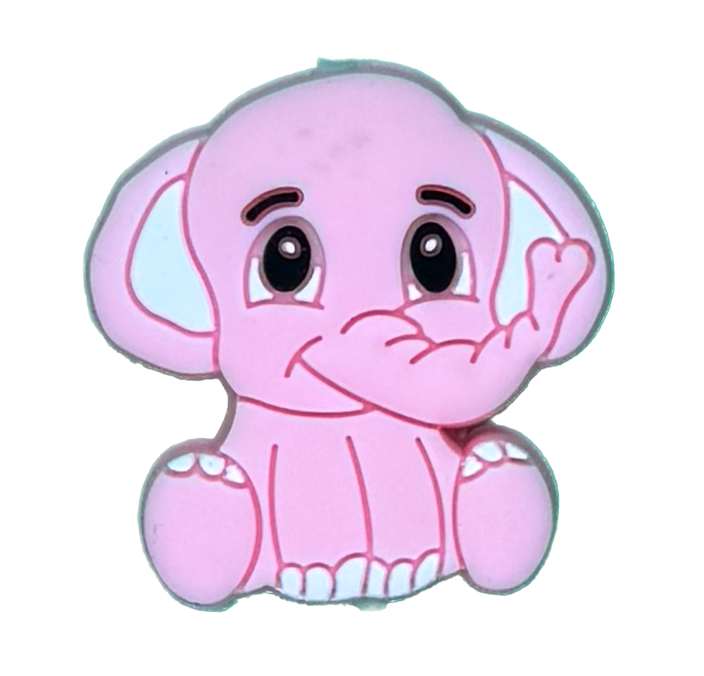 Dije silicona pasante No-Tox Elefante rosa x 1 un.