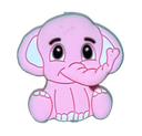 Dije silicona pasante No-Tox Elefante rosa x 1 un.
