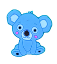Dije silicona pasante No-Tox Koala celeste x 1 un.
