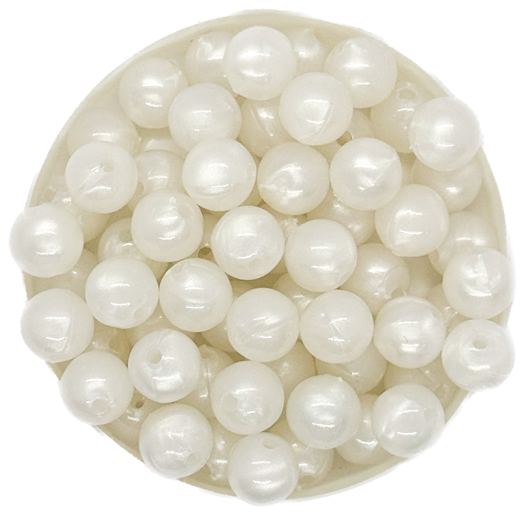 Perla plástica perlada marmolada 8mm x 10g