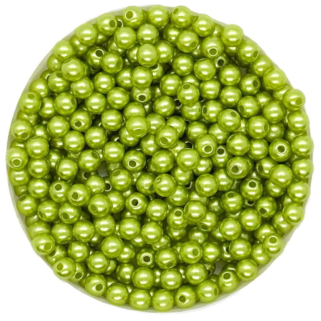 Perla plást. perlada verde manzana  4mm x 10g