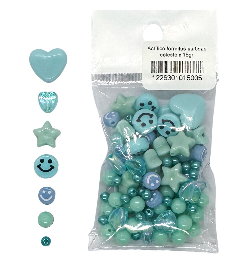 Acrílico mix formitas celeste x 15gr