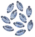 Gema engarzada navette celeste brillo 7x15mm x 10un.