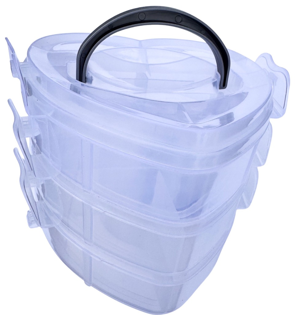 Caja organizadora triple corazón transp