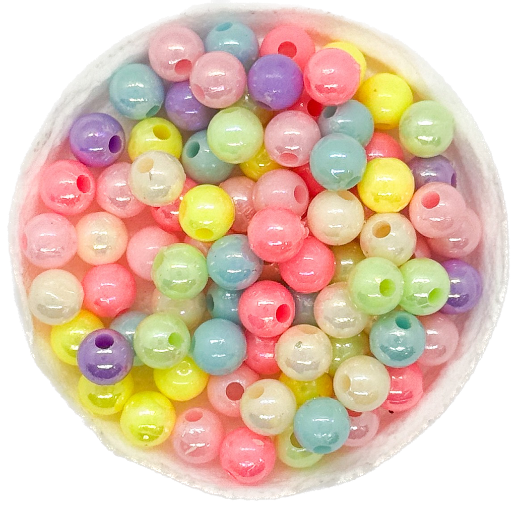 Plástico infantil pastel brillo bolita 6mm x 10 gr.