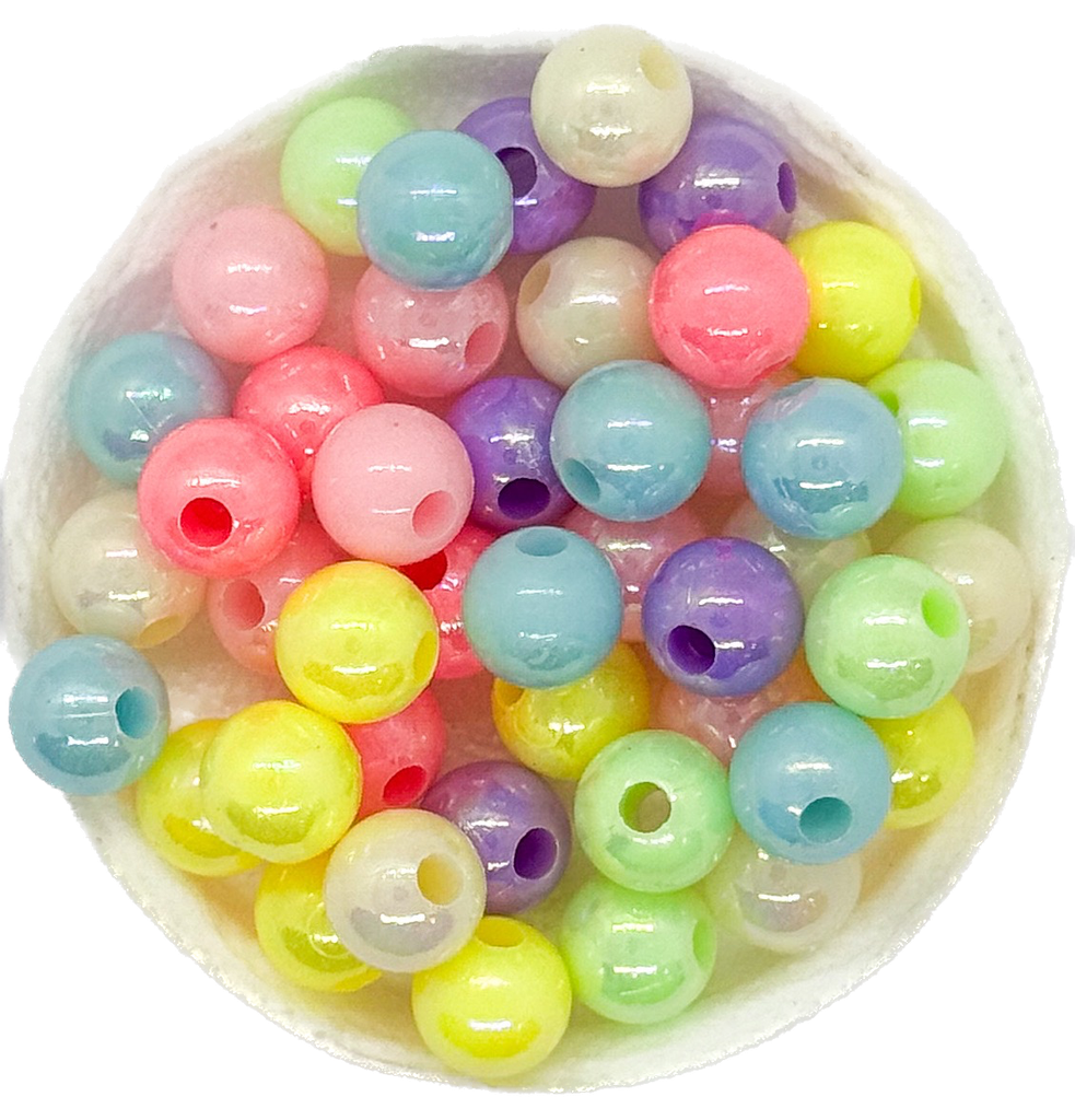 Plástico infantil pastel brillo bolita 8mm x 10 gr.